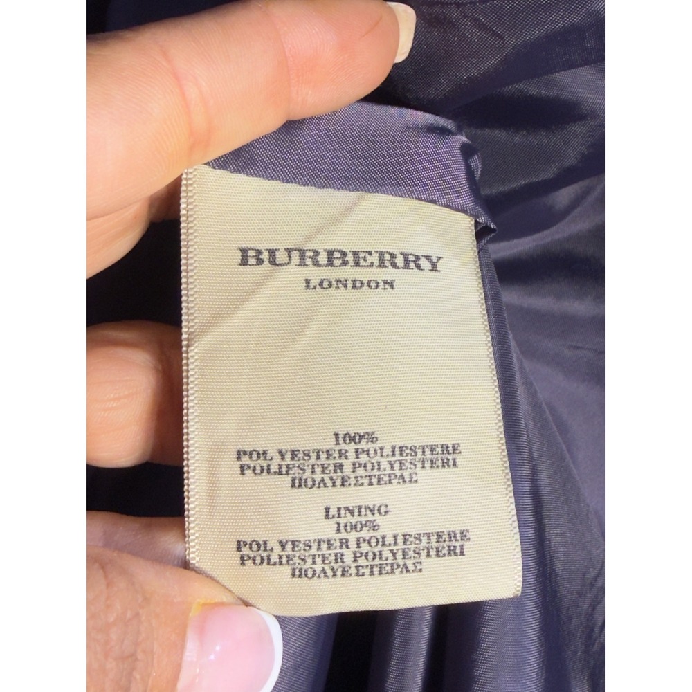 Burberry London Metallic Purple Nylon Trench Coat Jacket Made in Italy Size 6 - Picture 9 of 16